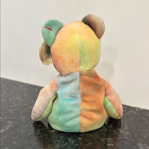 TY Beanie Baby Original 1996 Peace Bear Tie-Dye Rainbow w/ Swing Tag & Tush Tag - Picture 4 of 10